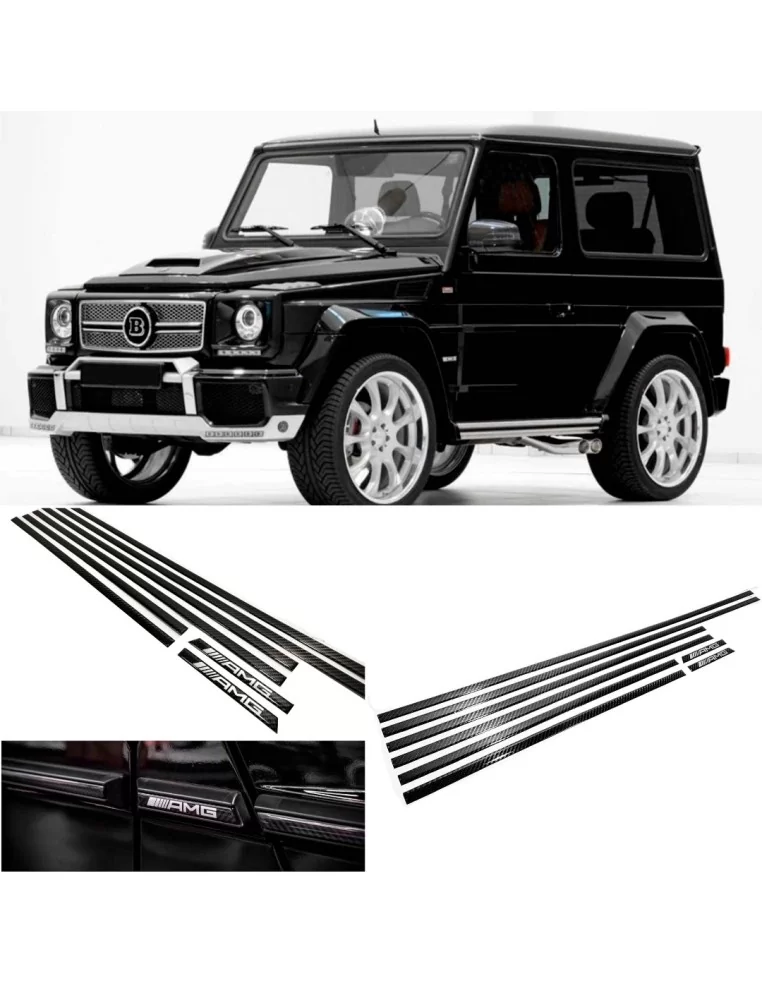  - Mercedes Benz - Zestaw bocznych listew z włókna węglowego AMG dla 3-drzwiowego SWB Mercedes-Benz W463 G-Class - 1 - Kup zesta