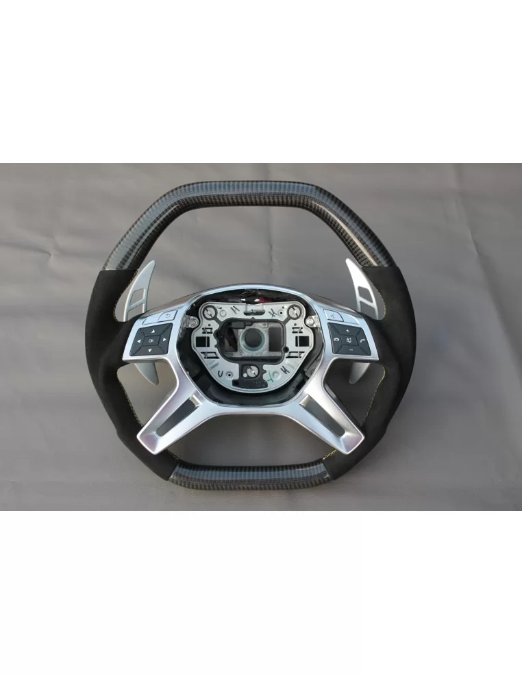  - Steering Wheels - 梅赛德斯-奔驰 E 级 G 级 GL 级 ML-CLass W166 X166 W463 碳阿尔坎塔拉方向盘 - 1 - 这款适用于梅赛德斯-奔驰 E 级轿车和 G 级轿车的碳阿尔坎塔拉（Alcantara）方向盘