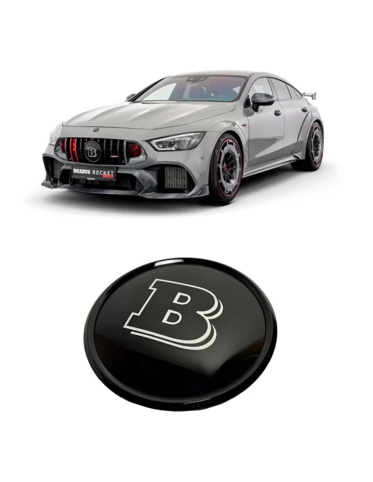  - logo & Emblems - Brabus Kühlergrill-Plakette aus Kunststoff für Mercedes-Benz GT 4-Türer Coupe - 1 - Veredeln Sie Ihren Merce