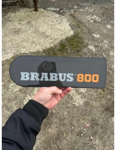  - logo & Emblems - Kohlefaser-Emblem Logo für Reserveradabdeckung BRABUS 800 orange Mercedes W463A W464 G-Wagon - 2 - Werten Si