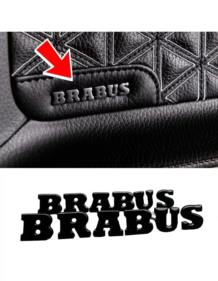  - Logos & Emblems - Metallic brabus badge emblem lettering for the door panel trim mercedes-benz w463a g-class - 1 - Upgrade yo