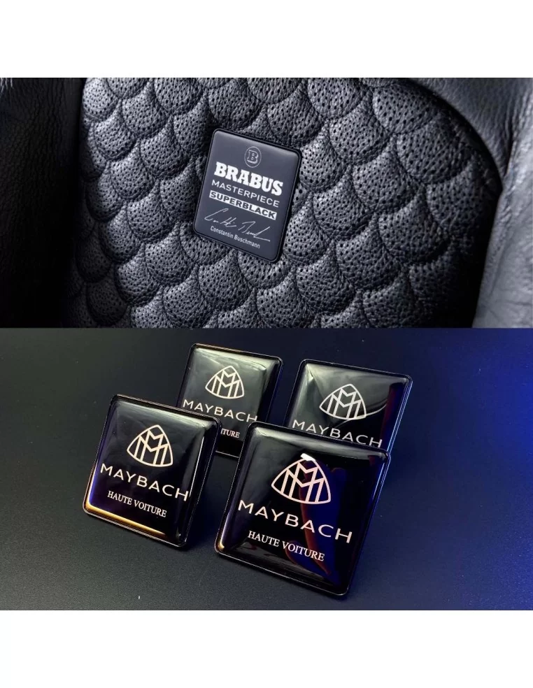  - logo & Emblems - Set di emblemi e loghi per sedili MAYBACH metallizzati per auto Mercedes-Benz - 1 - Impreziosite la vostra M