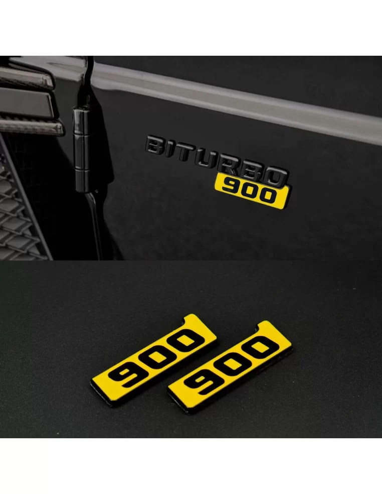  - Logos & Emblems - Metallic Brabus 900 yellow fenders emblem logo badges for Mercedes-Benz W463A G-Class - 1 - Upgrade your Me