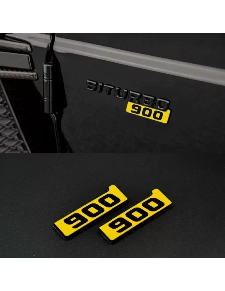  - Logos & Emblems - Metallic Brabus 900 yellow fenders emblem logo badges for Mercedes-Benz W463A G-Class - 1 - Upgrade your Me