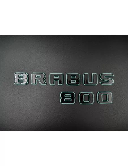  - logo & Emblems - Zestaw metalowych plakietek Brabus 800 Tiffany z czarnymi emblematami dla Mercedes-Benz G-klasa w463a w464 -