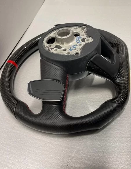  - Steering Wheels - 定制奥迪 S5 方向盘，碳纤维和红色零点装饰 - 4 - 定制奥迪 S5 方向盘，采用碳纤维和醒目的红色零点，为您的座驾升级。立即订购，体验独一无二的触感！✉️✨