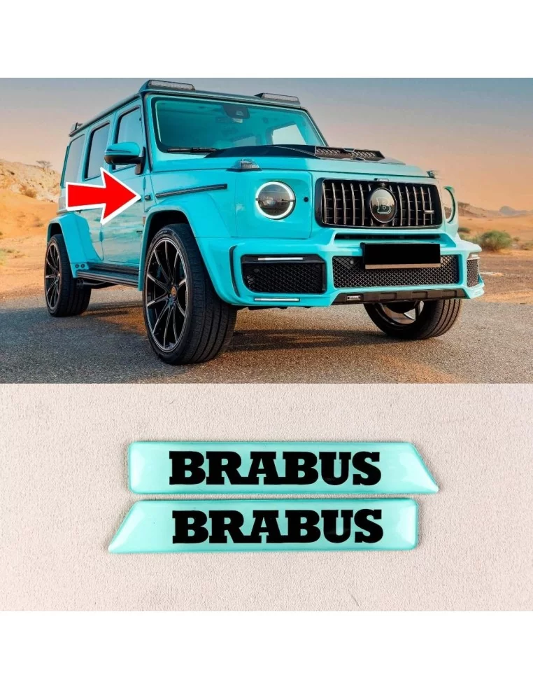  - Logos & Emblems - Tiffany Side Moldings Inserts Brabus style for Mercedes W463A W464 G-class - 1 - Transform your Mercedes W4