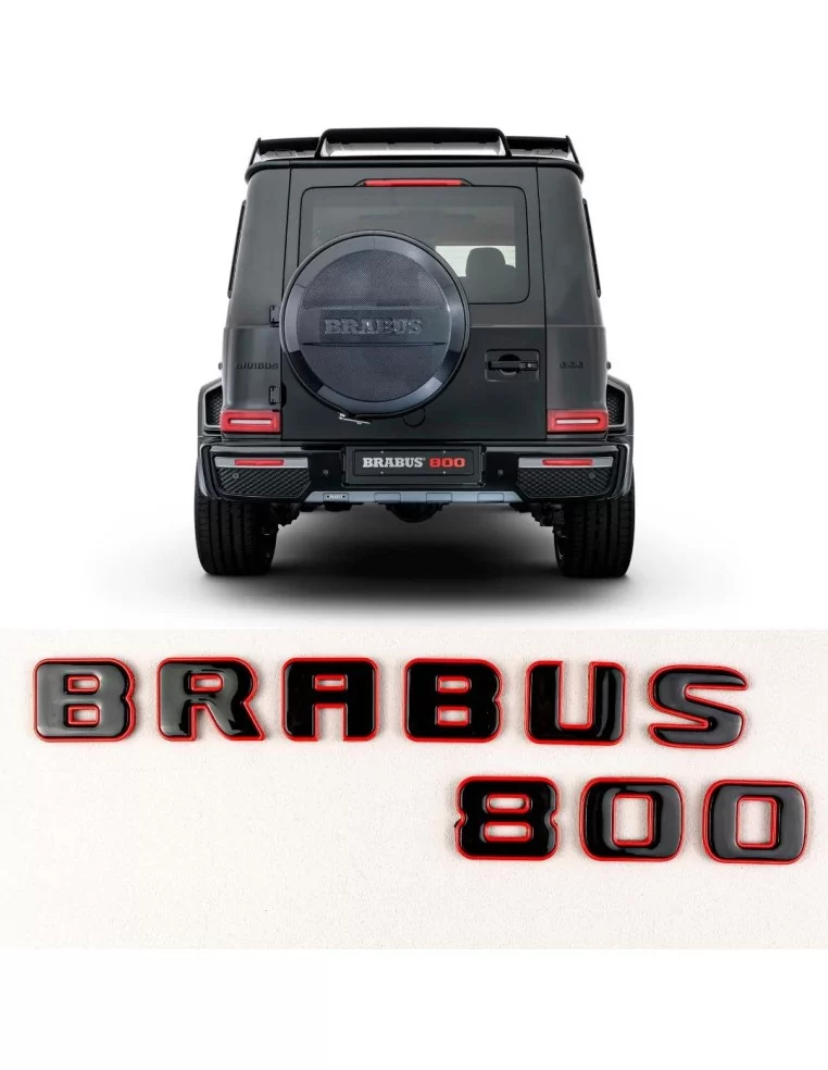  - logo & Emblems - Distintivi posteriori Brabus 800 emblema rosso con logo nero per Mercedes-Benz Classe G W463A - 1 - Aggiorna