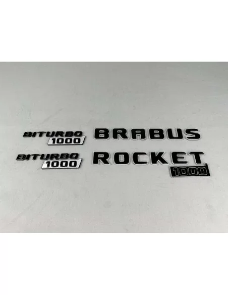  - Logos & Emblems - WHITE Brabus rocket 1000 badge emblem set for Mercedes-Benz cars GT 2024 - 6 - Upgrade your Mercedes GT 202