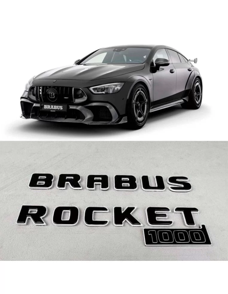  - Logos & Emblems - Brabus WHITE rocket 1000 badge emblem set 1 of 25 for Mercedes-Benz cars GT 2024 - 1 - Limited edition Brab