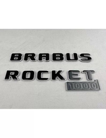  - Logos & Emblems - Brabus WHITE rocket 1000 badge emblem set 1 of 25 for Mercedes-Benz cars GT 2024 - 2 - Limited edition Brab