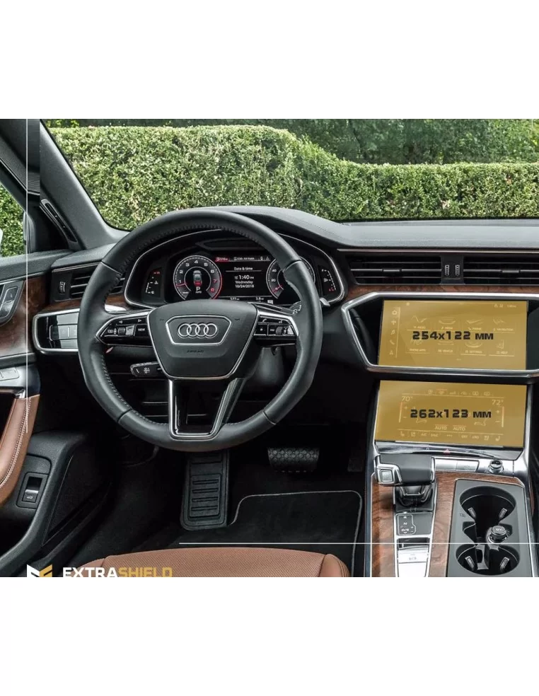  - AUDI - 奥迪 A6 (x8) 2018 - 至今 多媒体 + 气候控制系统 10,2-8,6" ExtraShield 护屏 - 1 - 使用 ExtraShield 10.2-8.6" 保护膜，确保您的奥迪 A6 (x8) 多媒体和气候控制屏