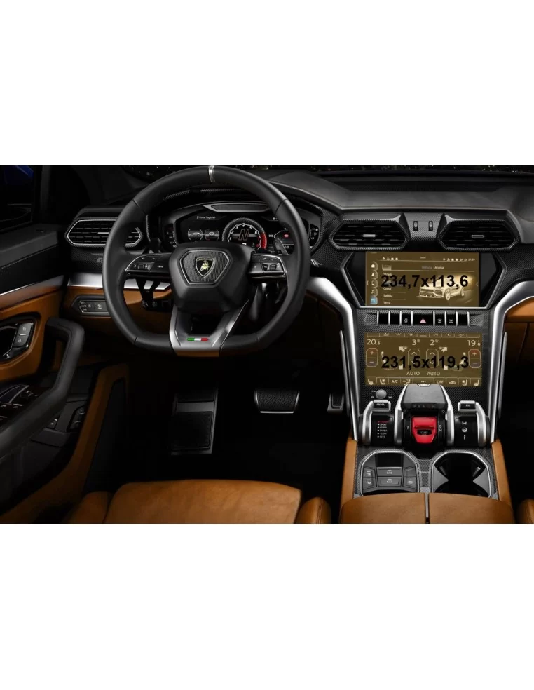  - LAMBORGHINI - Lamborghini Urus 2017 - Present Multimedia + Climate-Control 10,1-8,6" ExtraShield Screeen Protector - 1 - Zdob