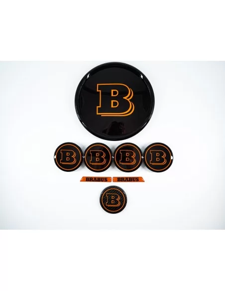  - Logos & Emblems - Orange Brabus Emblem Logo Set for Mercedes G class W463a W464 G63 - 64 - Transform your Mercedes G-Class W4