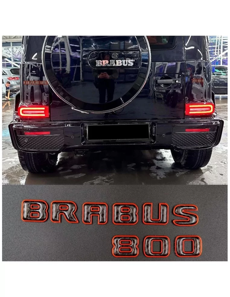  - logo & Emblems - Brabus 800 arancione con emblema in carbonio per Mercedes-Benz W463A - 1 - Elevate la vostra Mercedes-Benz W