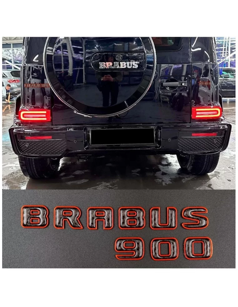  - logo & Emblems - Brabus 900 arancione con emblema in carbonio per Mercedes-Benz W463A - 1 - Aggiornate la vostra Mercedes-Ben