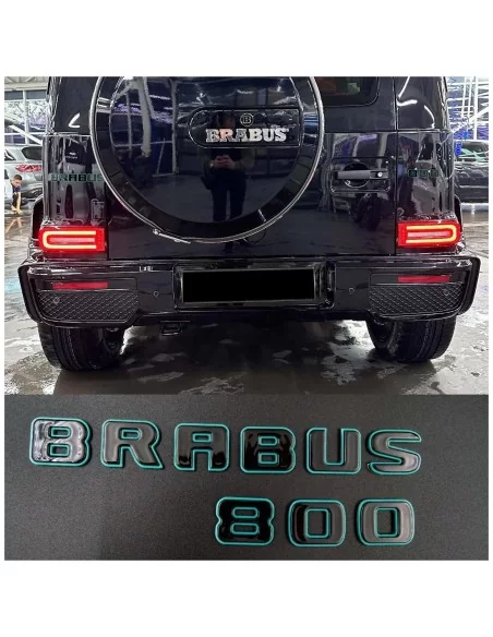  - logo & Emblems - Zestaw metalowych plakietek Brabus 800 Tiffany z czarnymi emblematami dla Mercedes-Benz G-klasa w463a w464 -