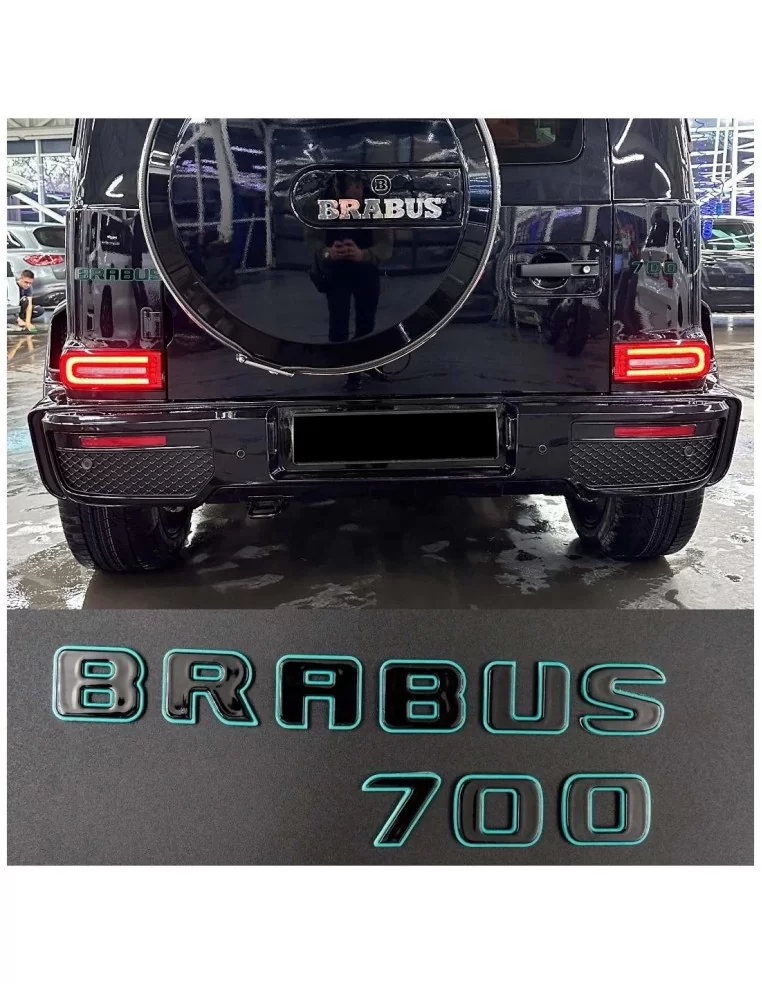  - logo & Emblems - Set di stemmi Brabus 700 Tiffany metallizzati con emblemi neri per Mercedes-Benz Classe G w463a w464 - 1 - E