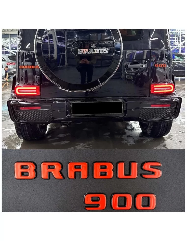  - Logos & Emblems - Brabus 900 emblem logo ORANGE metallic for Mercedes-Benz W463A W464 G-Class - 1 - Enhance your Mercedes-Ben