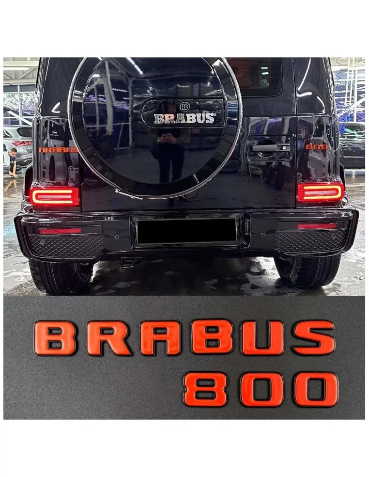  - logo & Emblems - Brabus 800 Emblem Logo ORANGE metallic für Mercedes-Benz W463A W464 G-Klasse - 1 - Veredeln Sie Ihren Merced