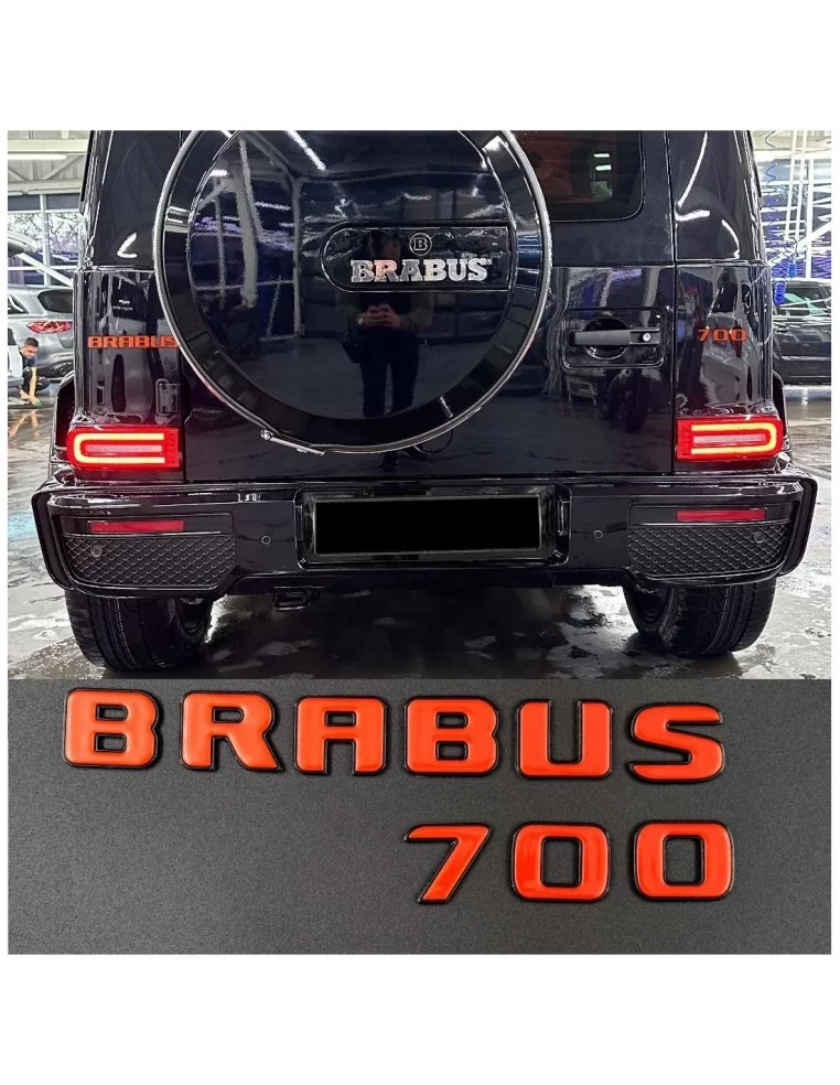  - Logos & Emblems - Brabus 700 emblem logo ORANGE metallic for Mercedes-Benz W463A W464 G-Class - 1 - Enhance your Mercedes-Ben