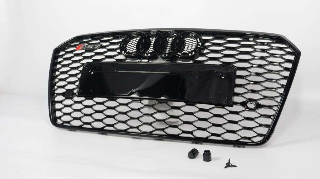 Für Audi A7 4G 2014-2017 FL Wabengrill Grill RS7 Black Optik