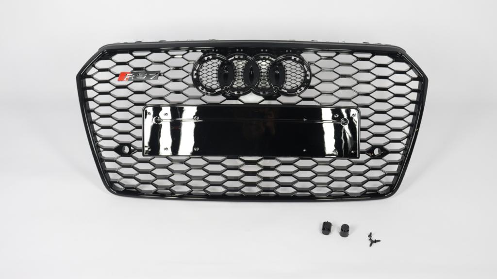 Für Audi A7 4G 2014-2017 FL Wabengrill Grill RS7 Black Optik