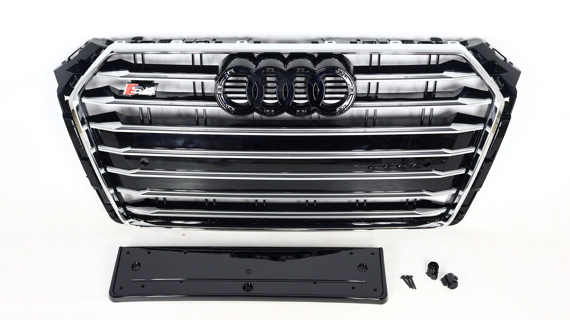 Für Audi A4 B9 2015-2019 Wabengrill Grill S4 Chrome Optik