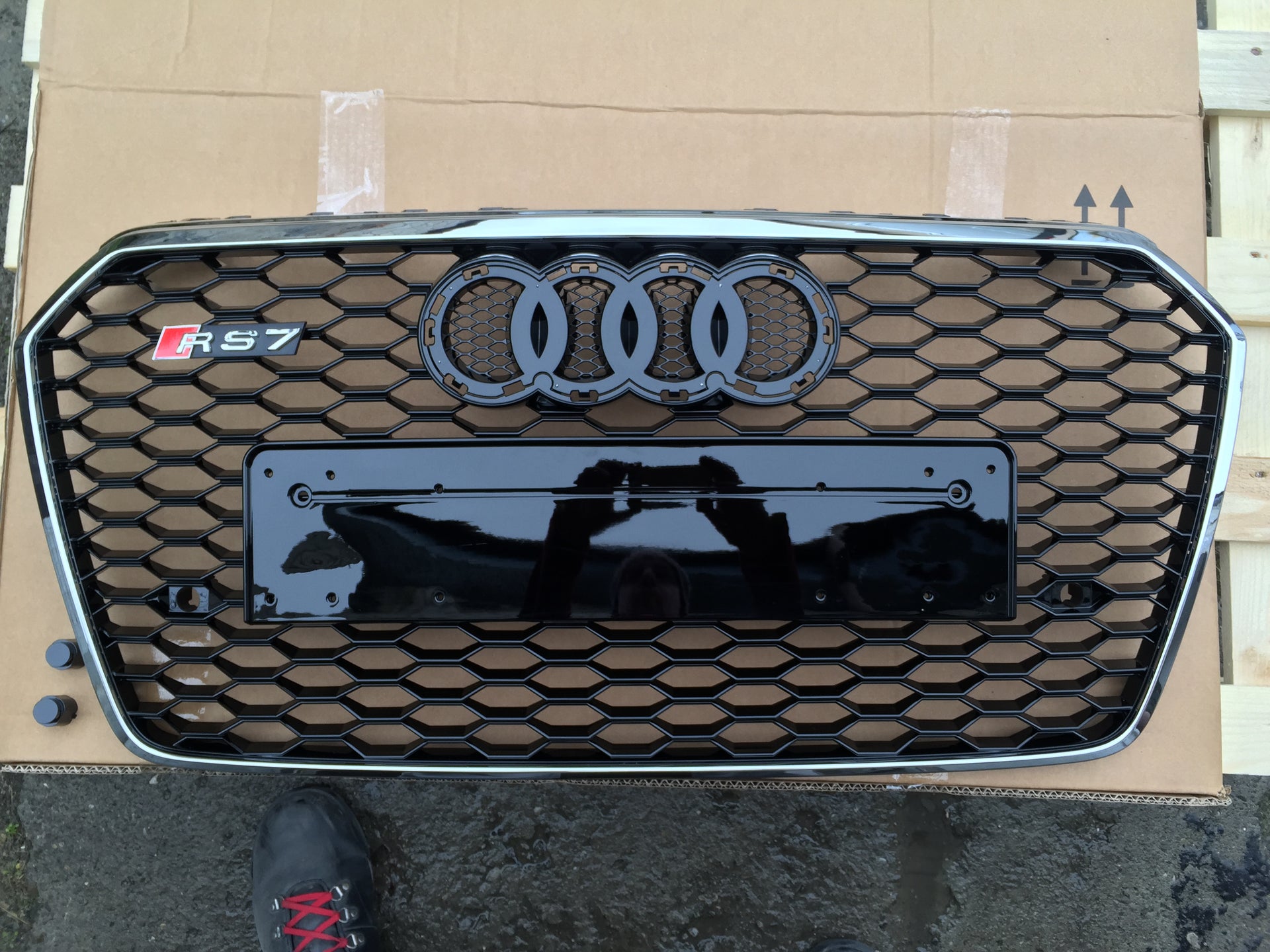 Für Audi A7 4G 2014-2017 FL Wabengrill Grill RS7 Chrome Optik