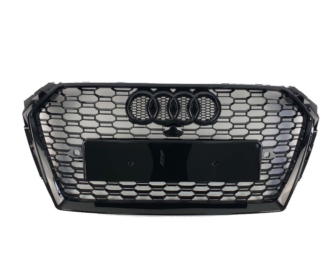 Für Audi A4 B9 2015-2019 Wabengrill Grill RS4 Black Quattro Optik