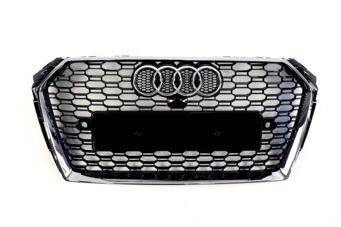 Für Audi A4 B9 2015-2019 Wabengrill Grill RS4 Chrome Quattro Optik